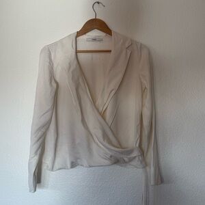 Elegant white Wrap Blouse